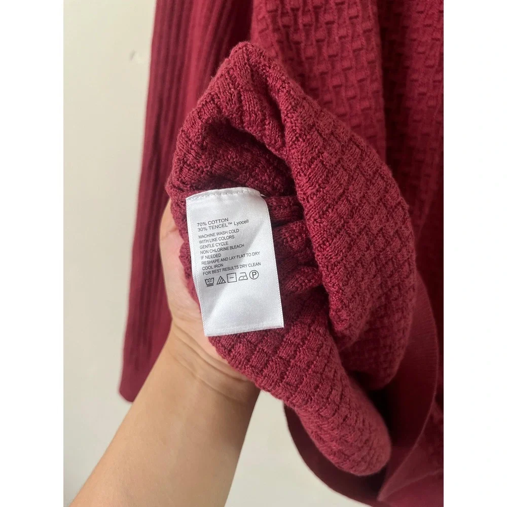 Tommy Bahama Mens Large Burgundy Red Mock Neck Button Sweater  Preppy academia